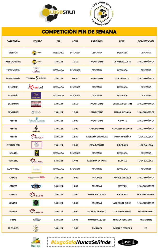 Horarios Lugo Sala